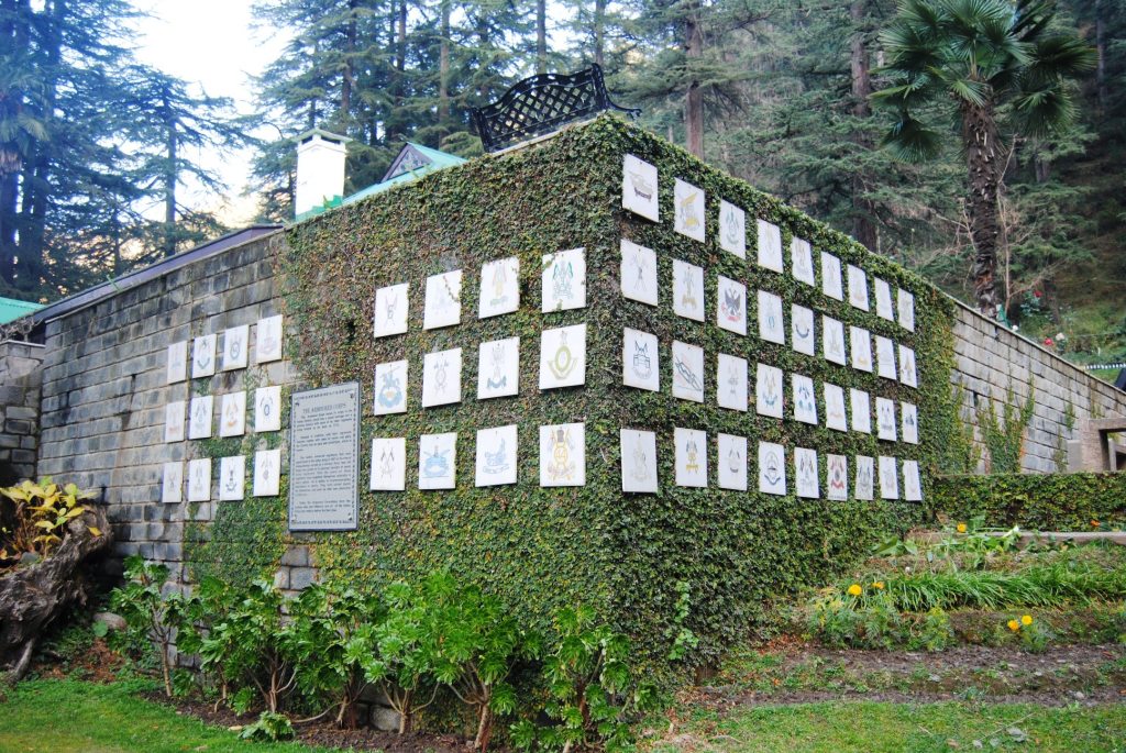 A beautiful display of Armoured insignias in the garden.